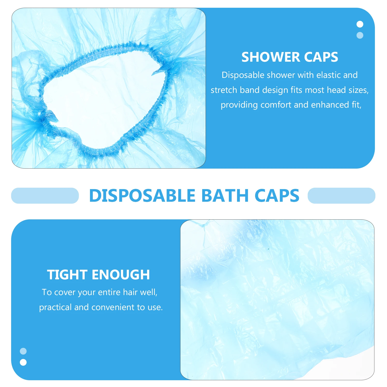 

200 Pcs Waterproof Hair Cap Shower Skin-friendly Bathing Portable Delicate Caps Disposable for Women Pe Safe Multi-purpose