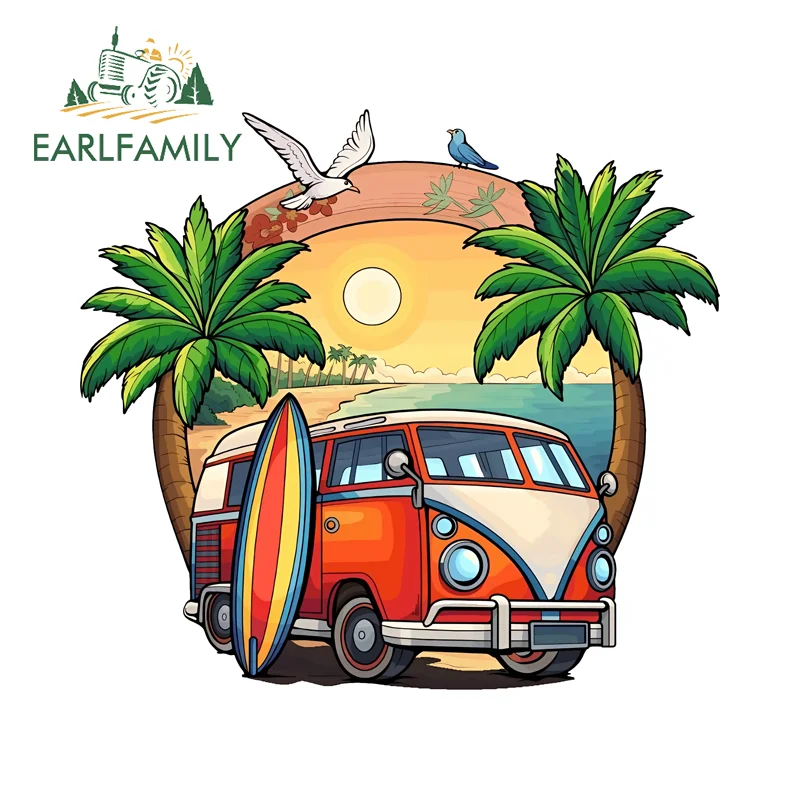 

EARLFAMILY Creative Camper Travel RV Car Sticker Personal Colorful Windshield Window Decal DIY Waterproof Vinyl Car Styling
