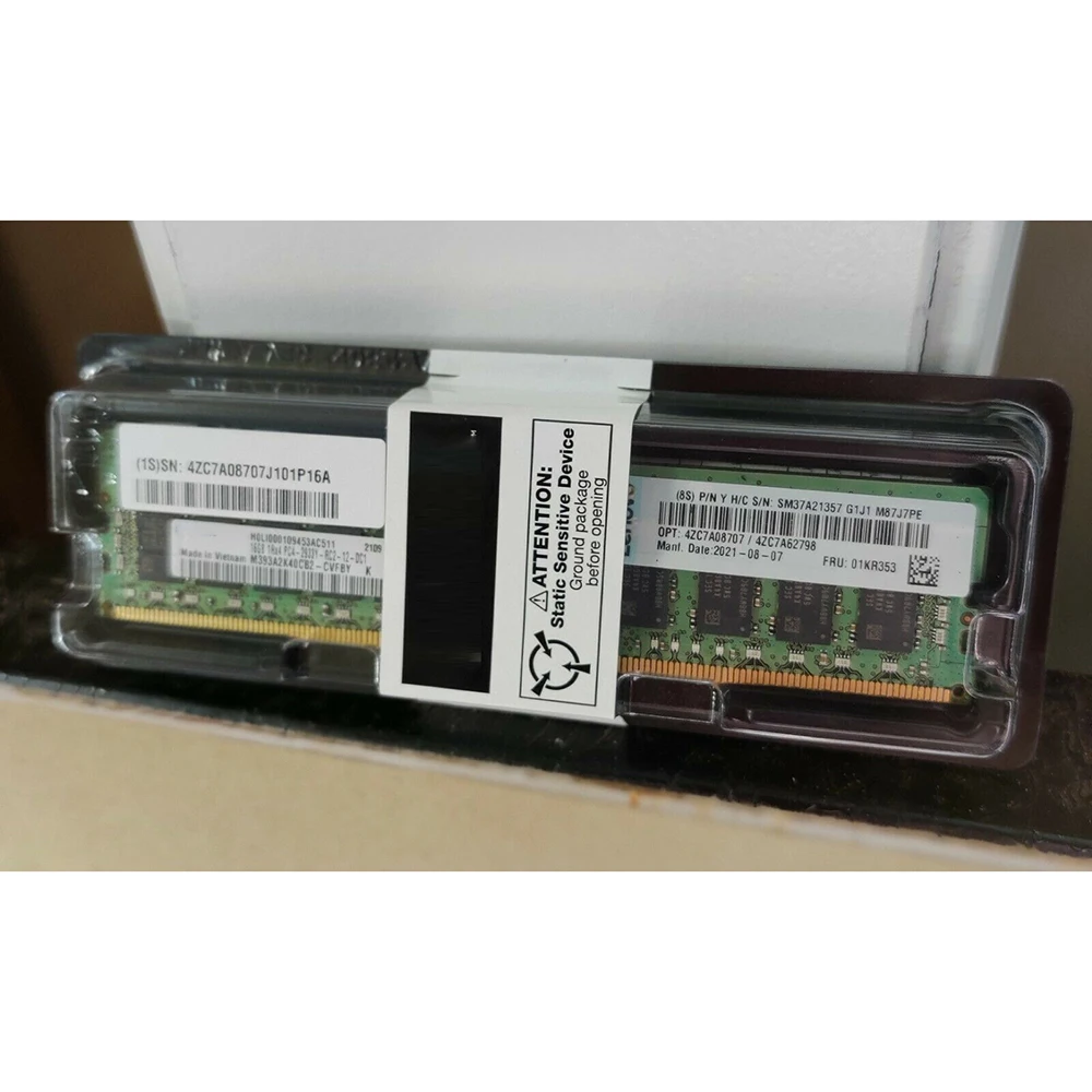 RAM 01KR353 4ZC7A08707 16GB DDR4 2933MHz 1RX4 PC4-2933Y-RDIMM Server Memory