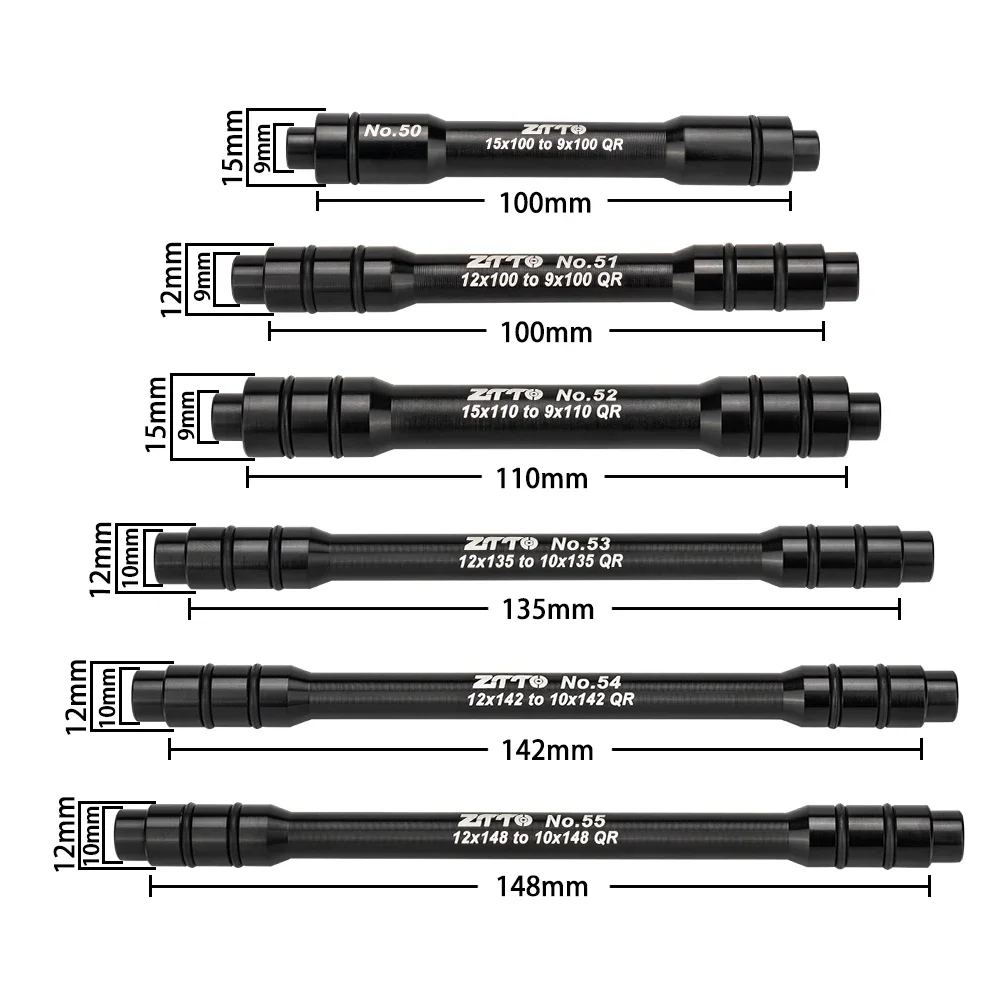 ZTTO Bicycle Hub Thru Axle Adapter 15MM to 9MM QR Quick Release 15mm to 12mm Skewers For MTB Mountain Bike Front Wheel Spacer