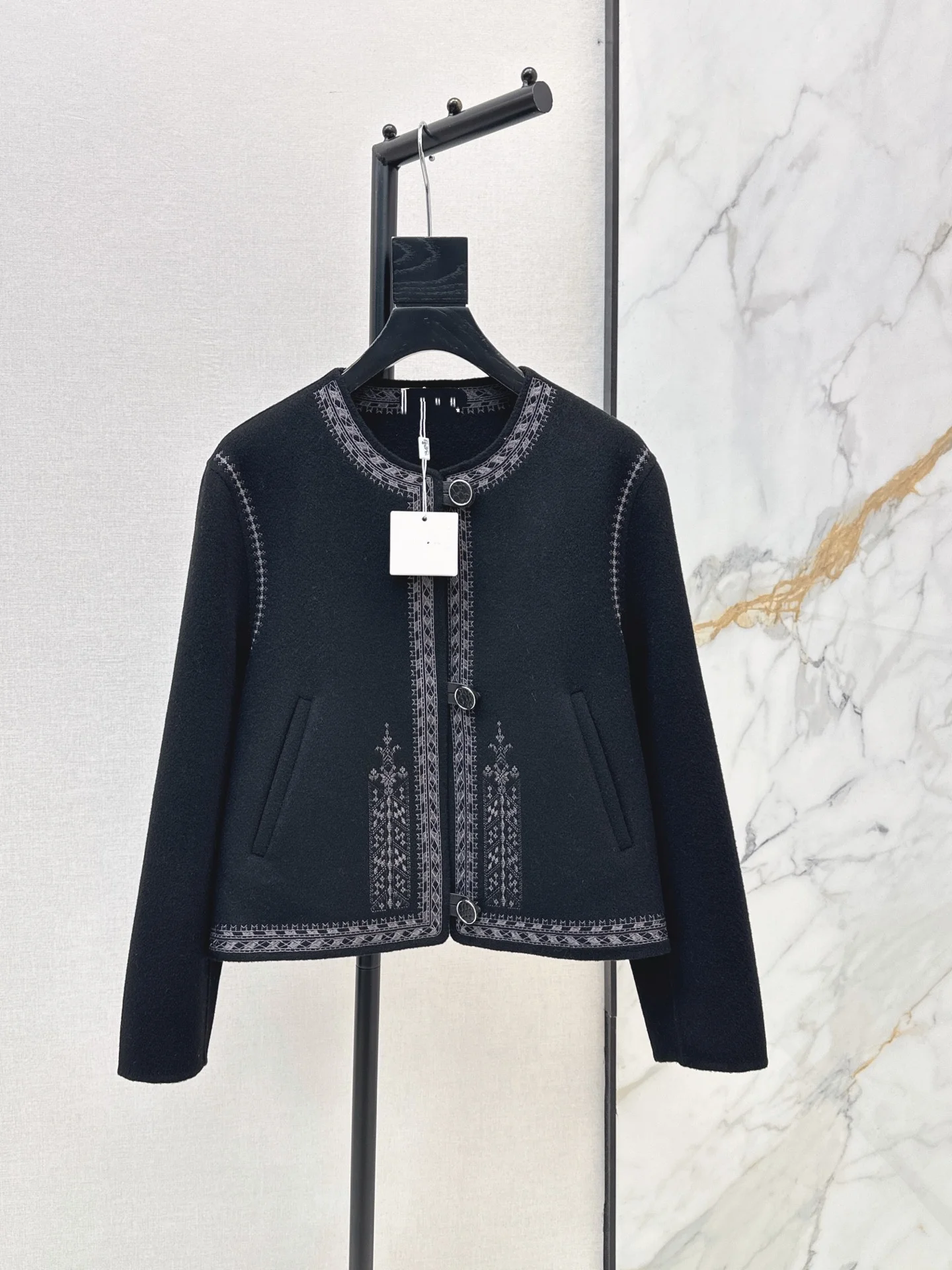 26 Autumn/Winter Double-sided Coat - Purely Handmade Double-sided Nylon Fabric - Embroidered Coat