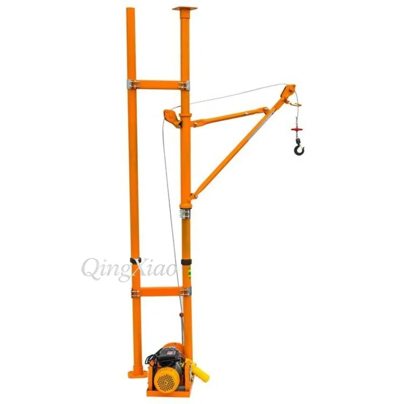 Floor To Ceiling Column Support Type Mini Lift Hoist For House Decoration Loading Bags Sand Brick Tile Lightweight Cargo Use