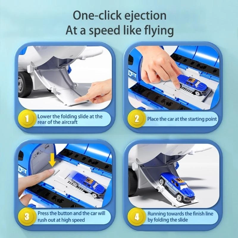 Symulacja Transport Cargo samolot zabawka z zabawką pojazd odlewany samochód poprawiający umiejętności motoryczne dla malucha