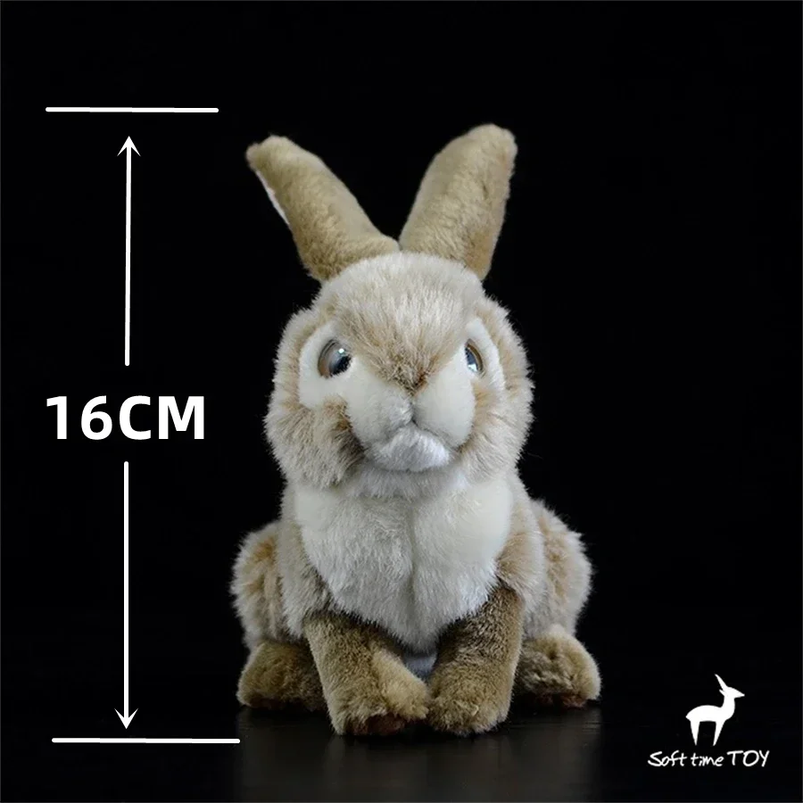 

Brown Rabbit Stuffed Toy Bunny Plushie Lifelike Hare Plush Animal Simulation Stuffed Doll Toy Gift