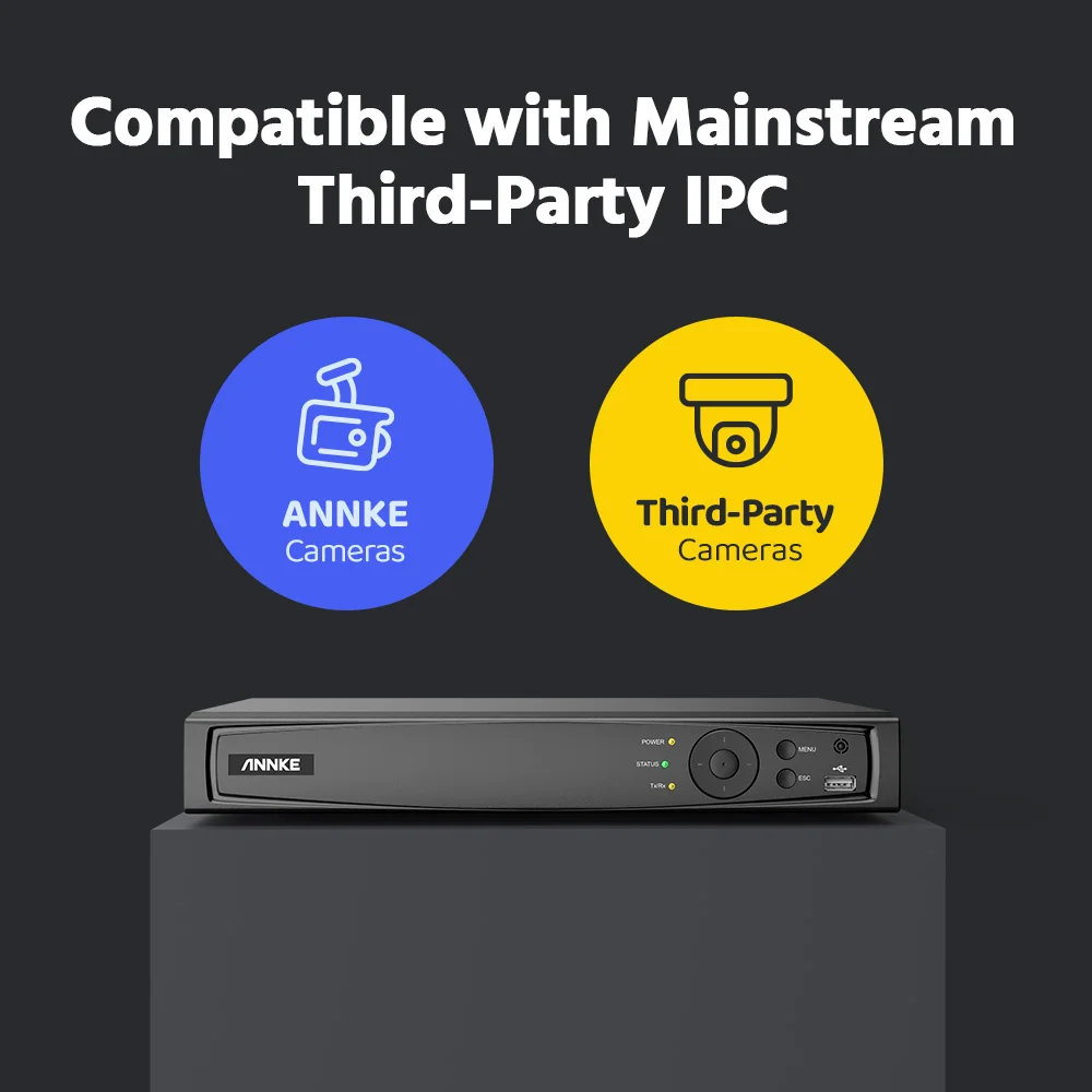 ANNKE 16CH 4K 8MP para vigilancia doméstica y de negocios grabadora NVR PoE detección de movimiento grabadora de vídeo en red alertas de movimiento