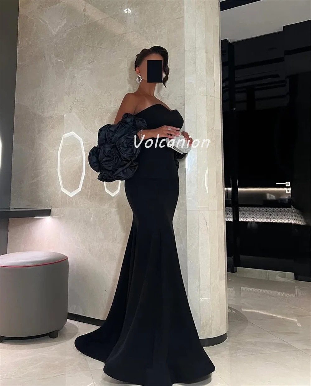Customized Sizes Available Exquisite Jersey Ruched Draped Flower Mermaid Off-the-shoulder Long Dresses Bespoke Occasion Dresses