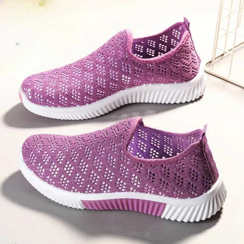 

Новые летние повседневные удобные туфли с полой сеткой на плоской подошве, легкие дышащие кроссовки, модная универсальная женская обувь