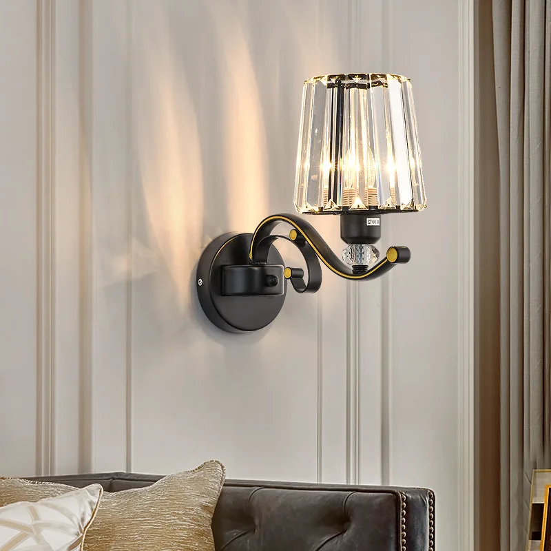 

Led Crystal Wall Lighting Fixture Creative Household Bedroom Study Wall Lamp Nordic Restaurants Hotels Staircases Corridor Light