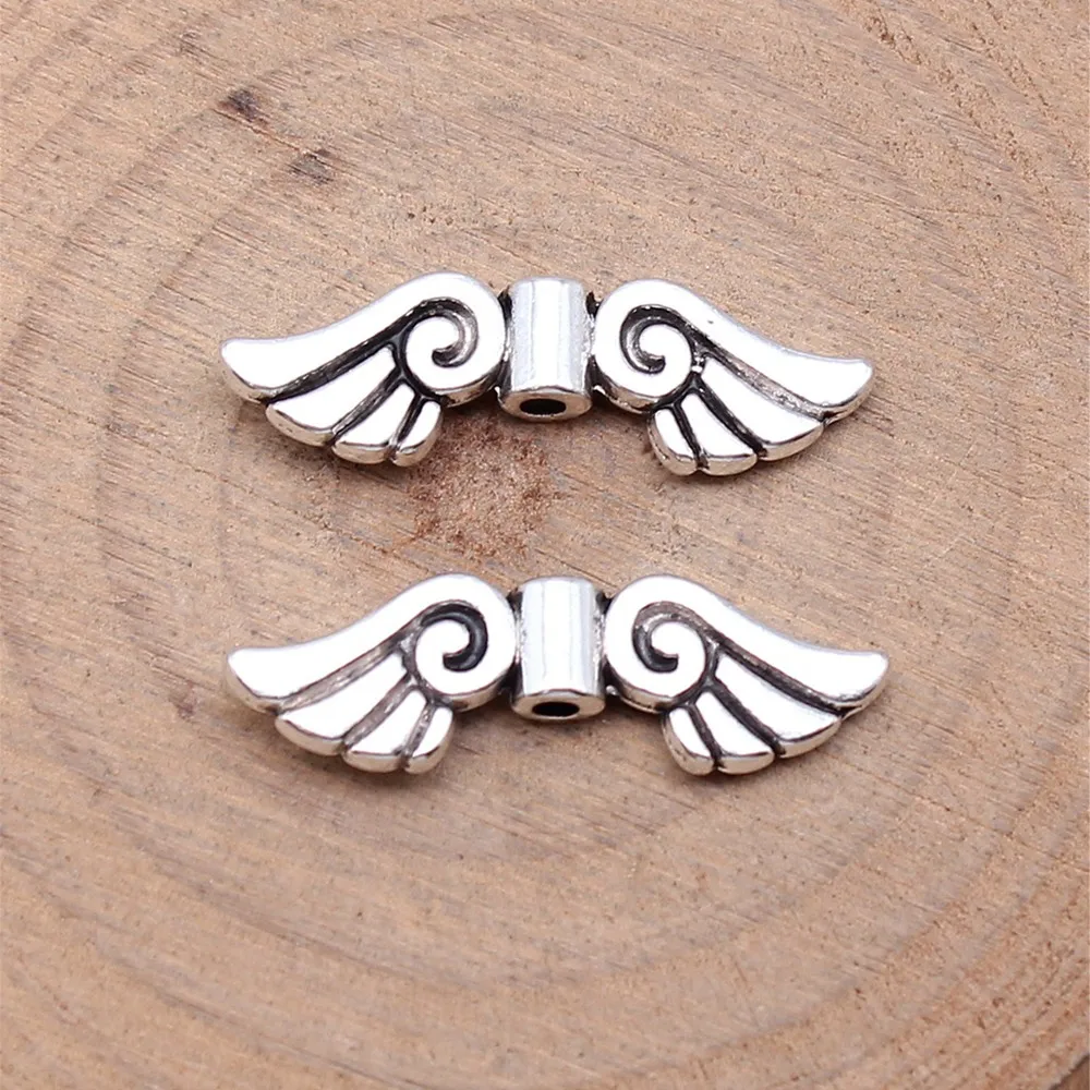 Accessories Angel Wings Small Hole Beads Accessories For Jewelry 26x8mm 20pcs