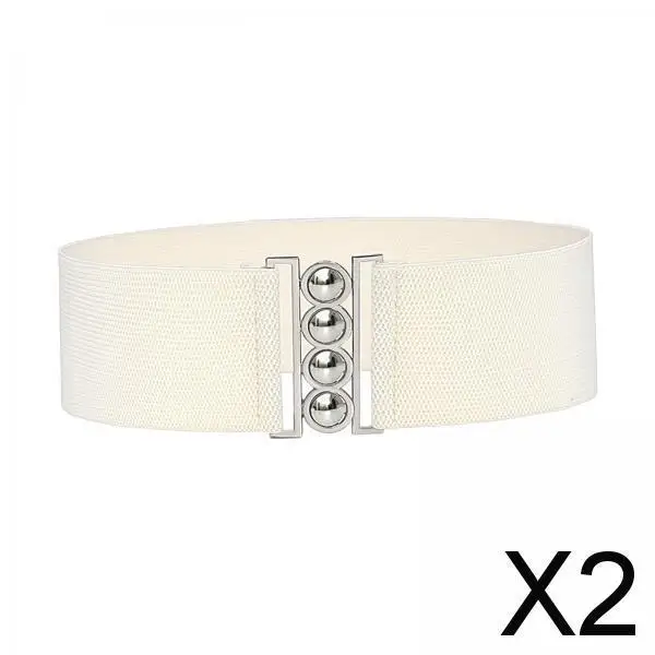 

2xWide Elastic Belt Stretch Cinch Waistband for Women Ladies