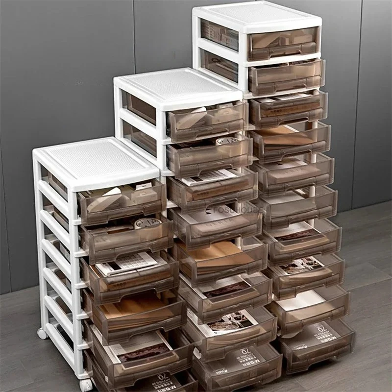 

Mobile Drawer-Style Multi-Tier Under-Desk File Cabinets Archival Classified Storage Cabinet Transparent Plastic Filing Cabinet B