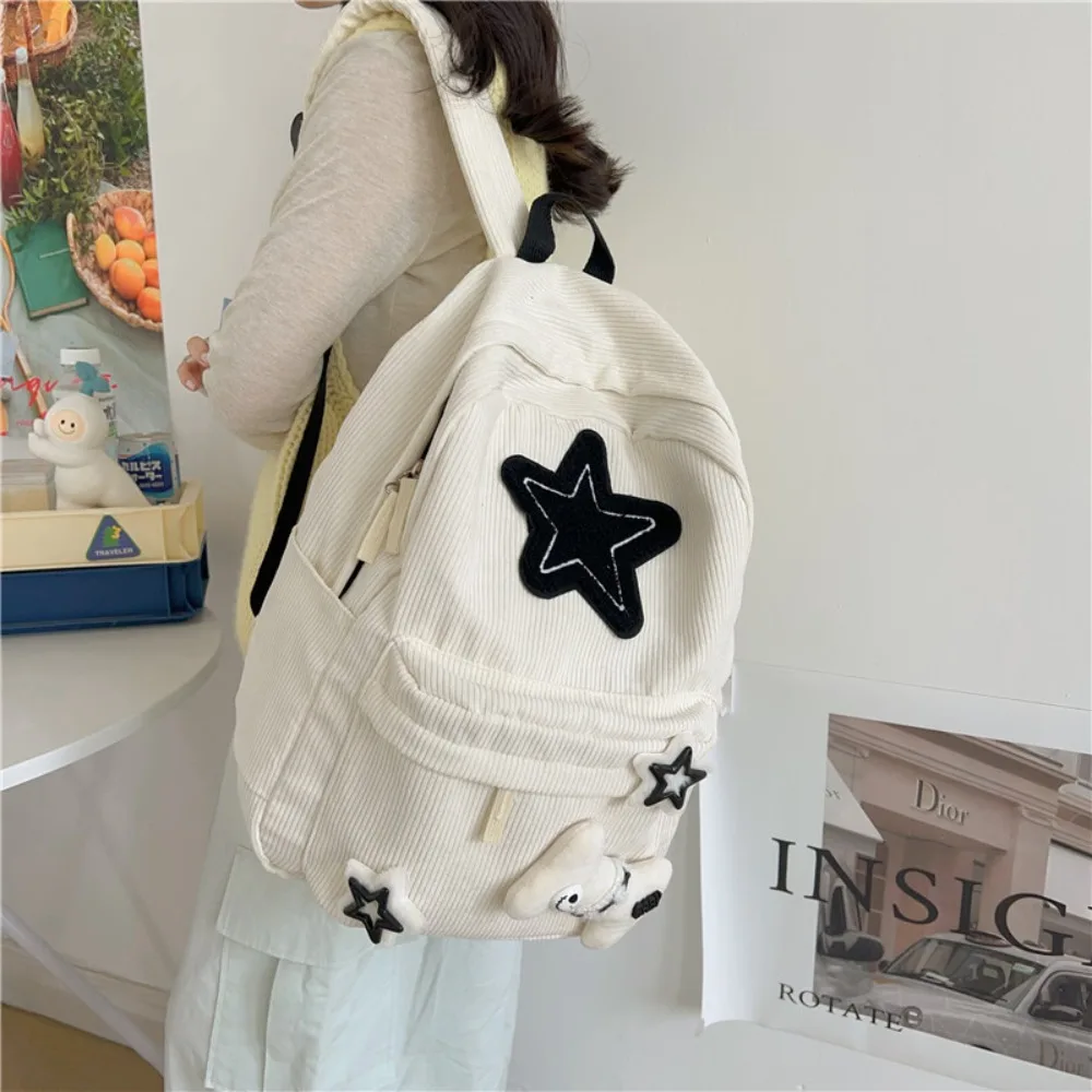 New Large Capacity Students Backpack Stars Pattern Y2K Travel Bag Adjustable Teen Rucksack Students