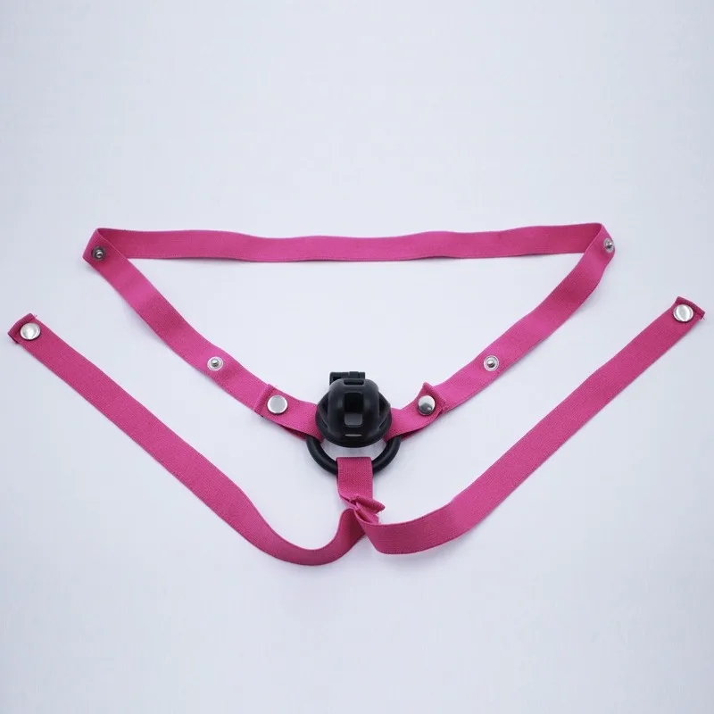 2023 New Pink/Black Auxiliary Chastity Belt for Men with Chastity Cage Use Elastic Anti-fall Off Auxiliary Chastity Belt Sex Toy