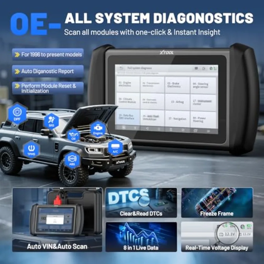 IP819 V2.0 أداة مسح ثنائية الاتجاه 2025 الماسح الضوئي التشخيصي obd2 المحدث مع وظيفة الاختبار النشط PMI 39 + إعادة تعيين ECU الترميز FC