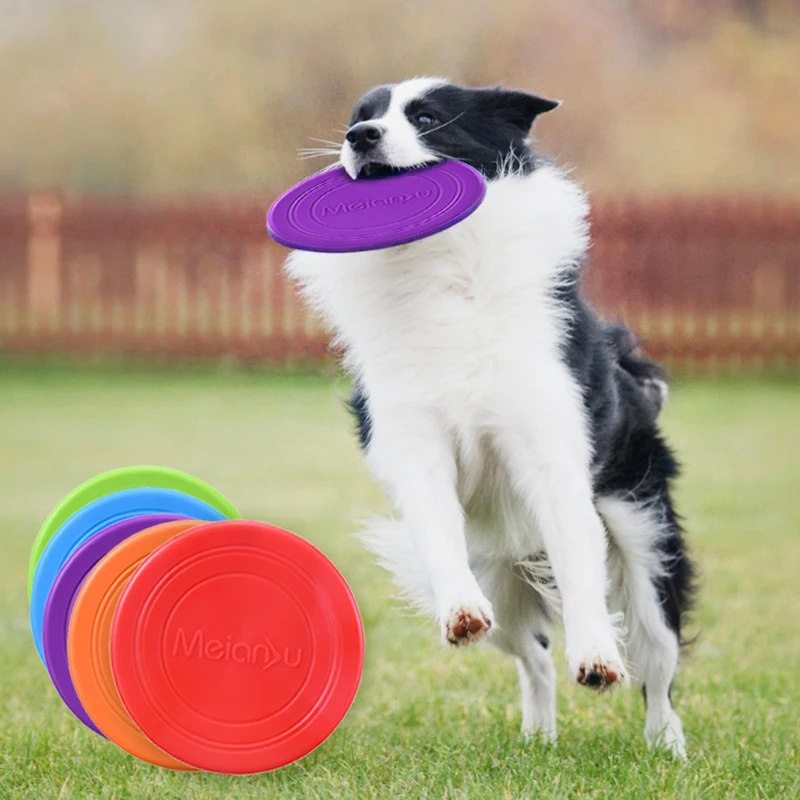 

Dog Safe TPR Flying Saucer Colorful Multifunction Flying Disc Toy Bite Resistant Pet Throw Pull Ring Outdoor Train Dog Supplies