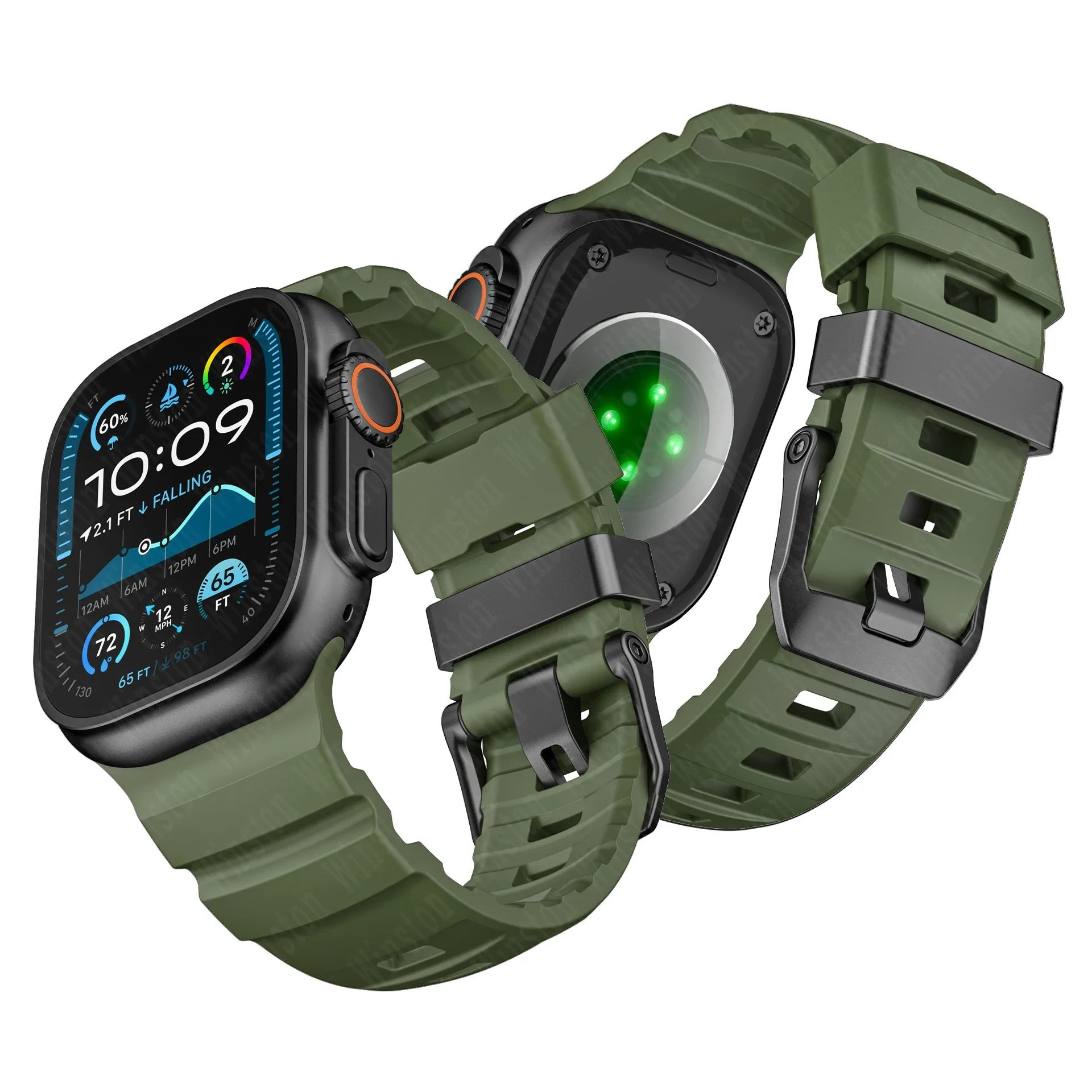 Fluoreszenz-Silikonarmband für Apple Watch Ultra 2 49 mm Serie 10 46 mm 9 8 7 45 mm Sportarmband Armband Iwatch 6 SE 5 4 44 mm 42 mm