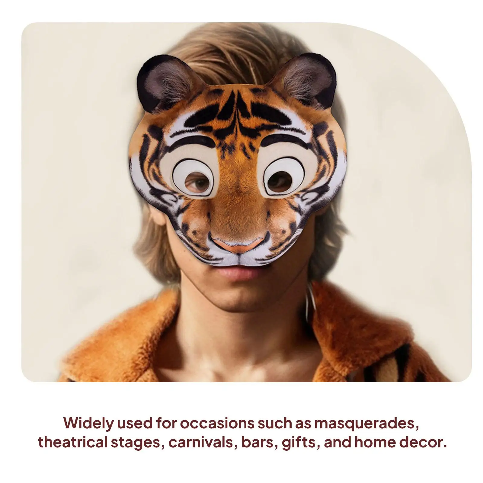 

Тигр полумаска Хэллоуин ролевая игра маска для вечеринки нарядное платье карнавал