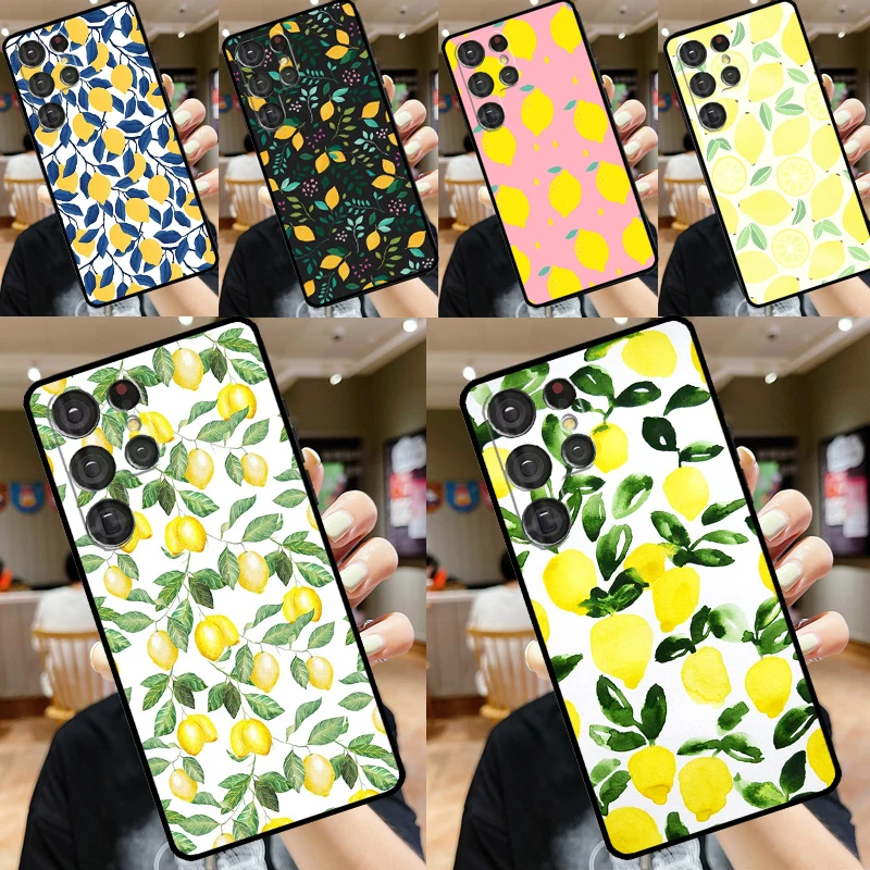 Summer Fruit Lemon Case For Samsung Galaxy S23 Ultra S22 S20 S21 FE Note 10 20 Ultra S8 S9 S10 S24 Plus Cover