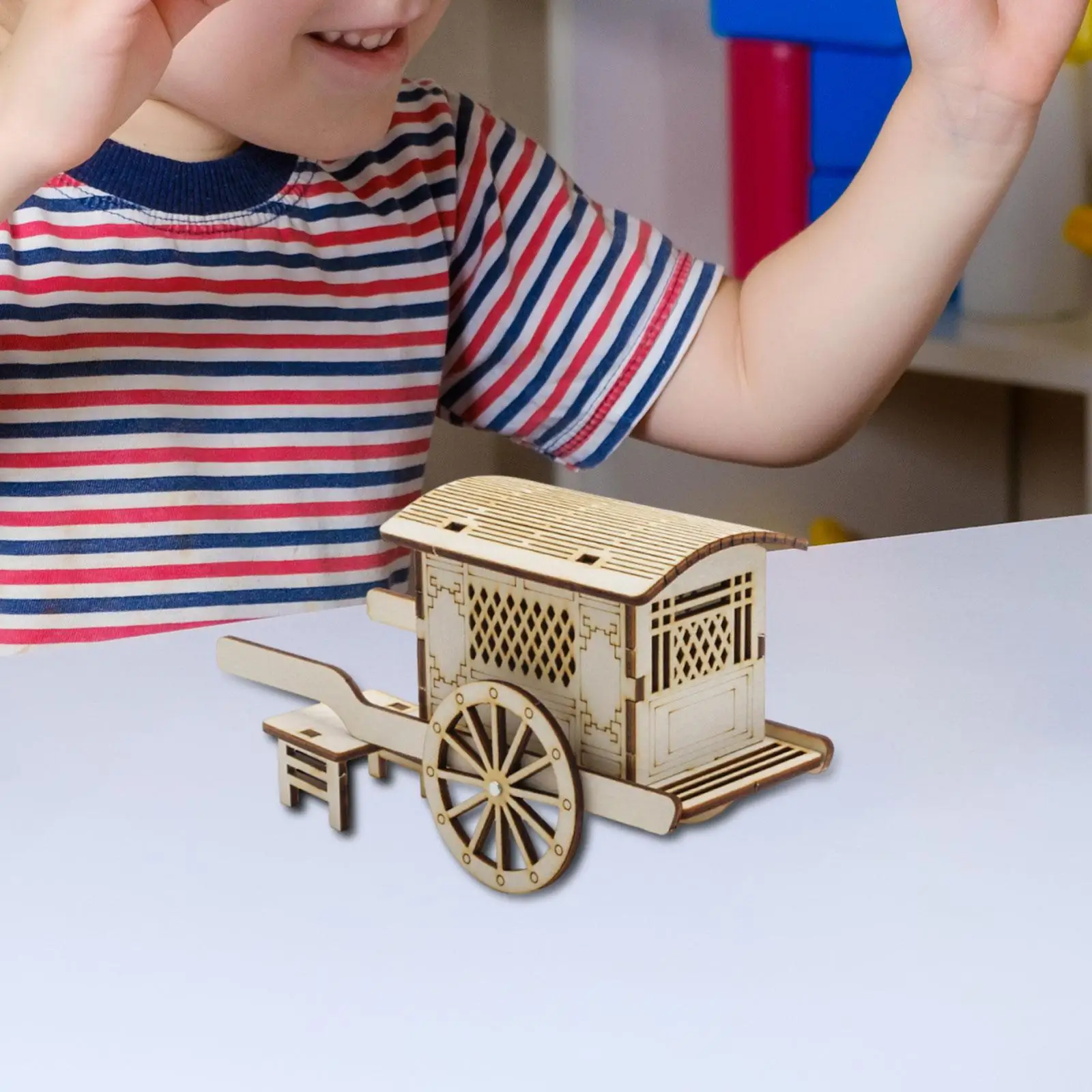 DIY Chinese Carriage Model Experiment Stem Learning Toy DIY Craft for Kids