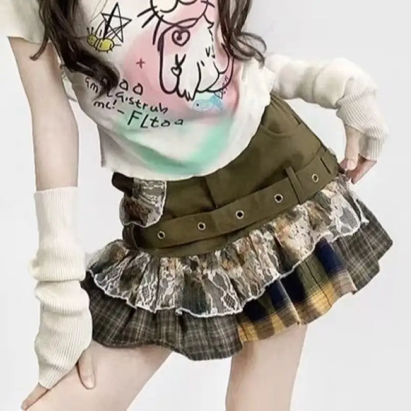 

Y2k Women Japanese Sweet Mori Girl Midi Party Club Short Skirt Fairy Kawaii High Waist Denim Mini Shorts Skirt Woman Clothing