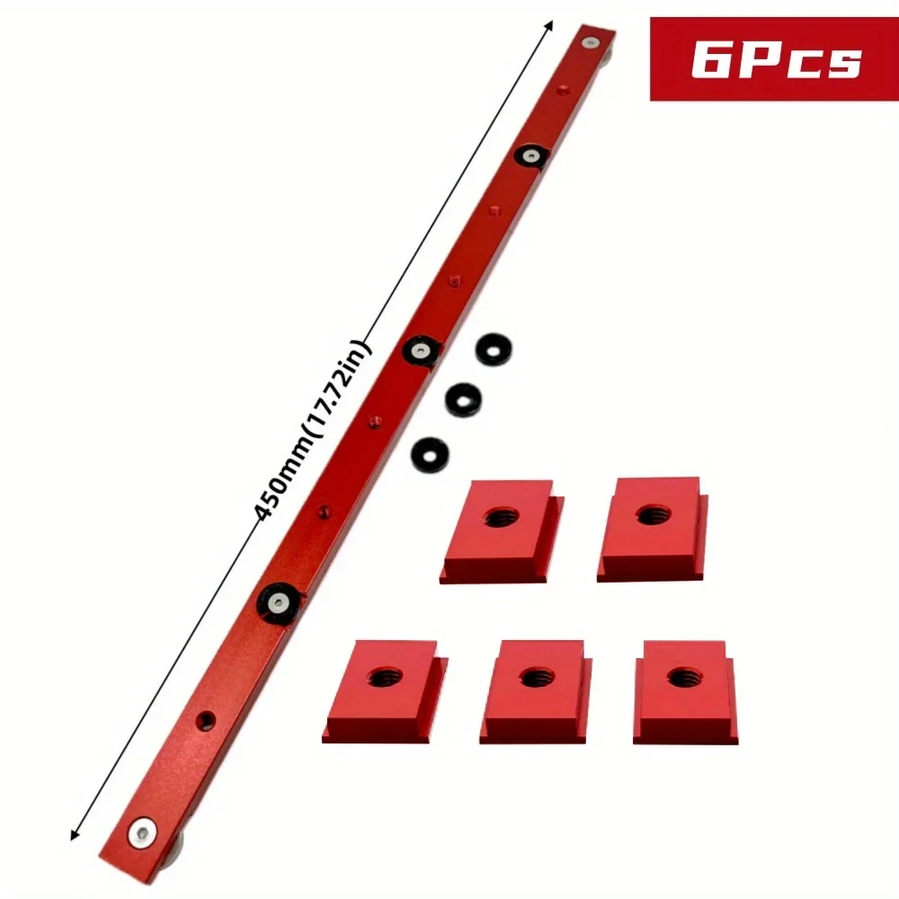 Kit cursore barra mitra con binario a T - Cursore mitra con scanalatura a T per asta calibro per sega da tavolo, cursore a T in lega di alluminio con scanalatura a T
