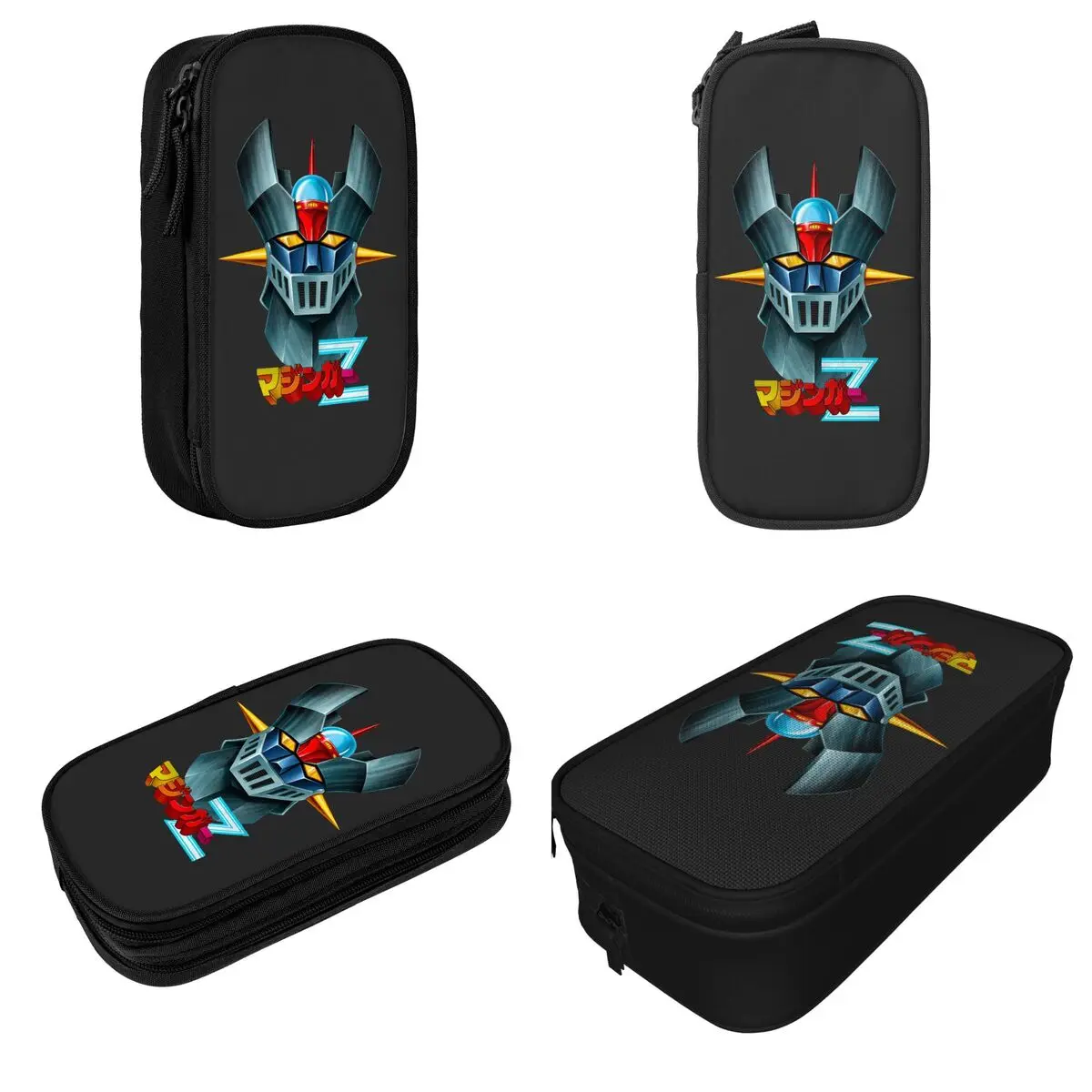 Imagem -02 - Recente Mazinger z Anime Robô Lápis Cases Caneta Titular Crianças Grande Capacidade Bolsas de Papelaria Presente Escritório