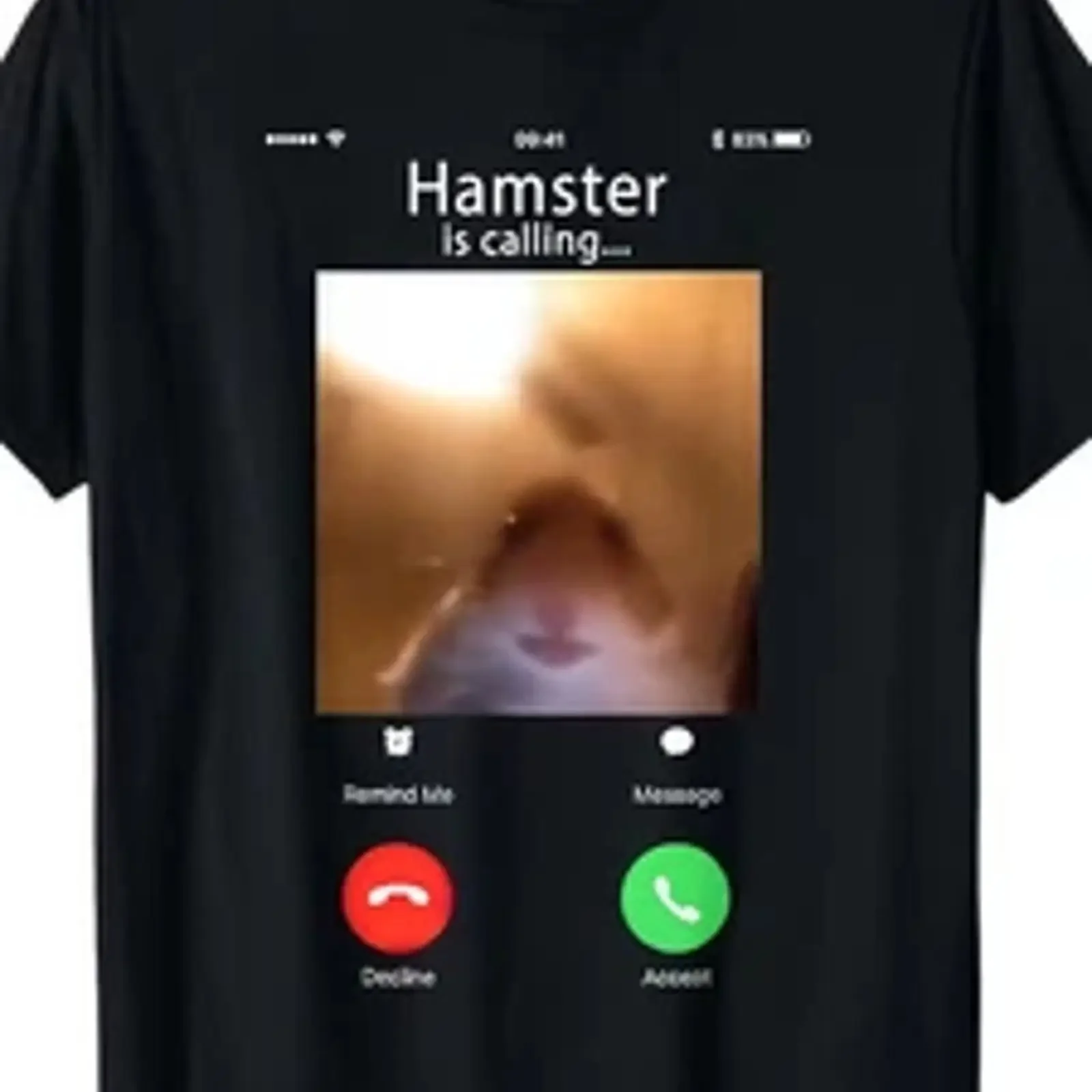 Men'S Hamster Call T Shirt Black Casual  with vintage Washed Versatile fashion Soft designer clothes Stretched Stylish homme