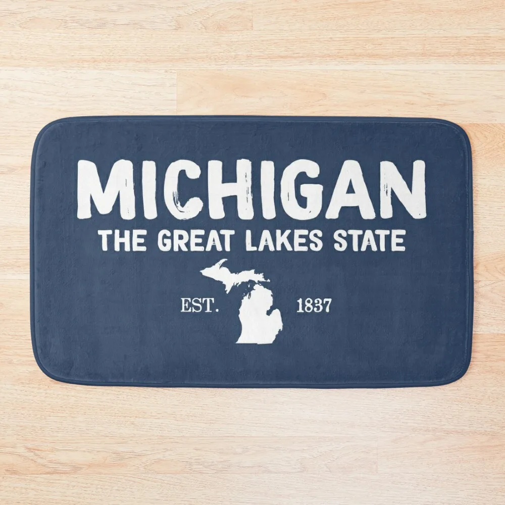 

Michigan Is The Great Lakes State Bath Mat Carpet For Home Entrance Waterproof Bathroom Rugs Mats In The Bathroom Mat