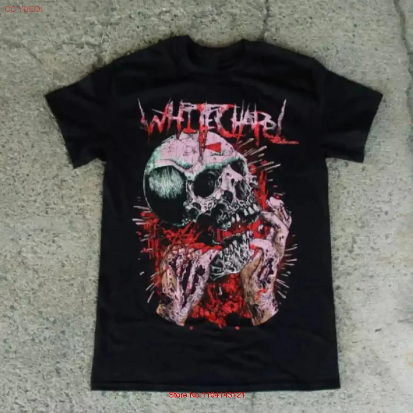 Whitechapel Band Black T Shirt All Size COTTON MEN vintage Washed Slightly graphic Stylish streetwear Comfortable homme Unisex