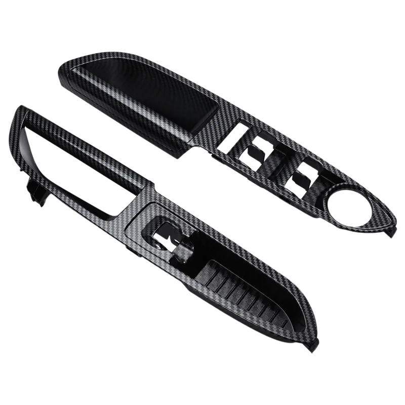 

1Pair Front Door Window Switch Panel For Ford Escape C-MAX 2013-2018 ABS Carbon Fibre Window Glass Lift Trim Cover Bezel
