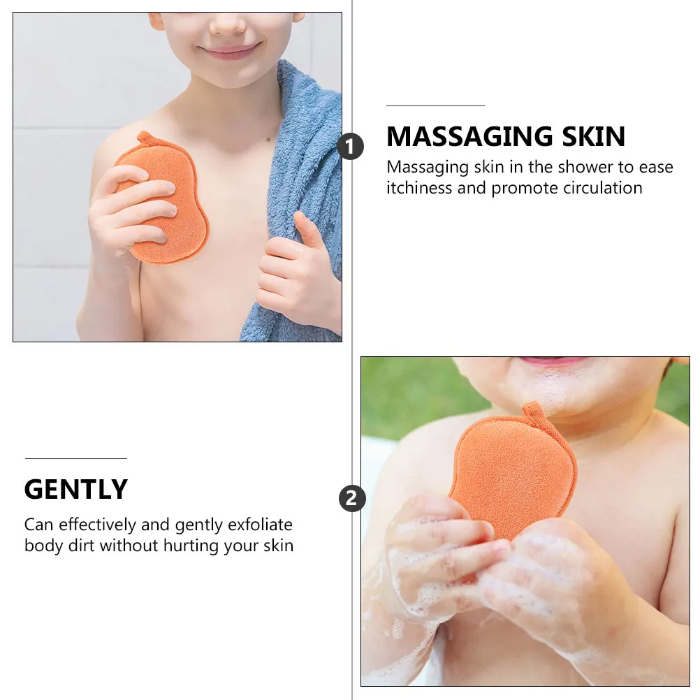 

3Pcs Peanut Shape Shower Sponge Baby Body Bath Brush Kids Exfoliating Soft Bath Shower Scrubber Sponge Baby Scrubber
