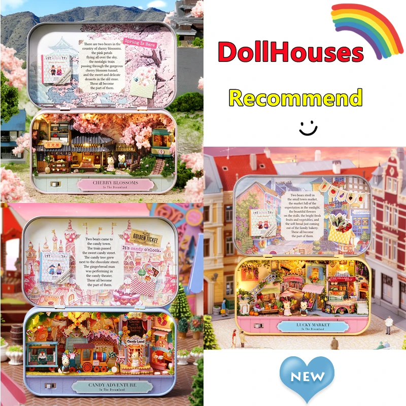 

Newest DIY DollHouses Handmade Funny Box Theatre Miniature Box Cute Doll Houses Assemble Kits Gift Wooden Toys For Girls 2023