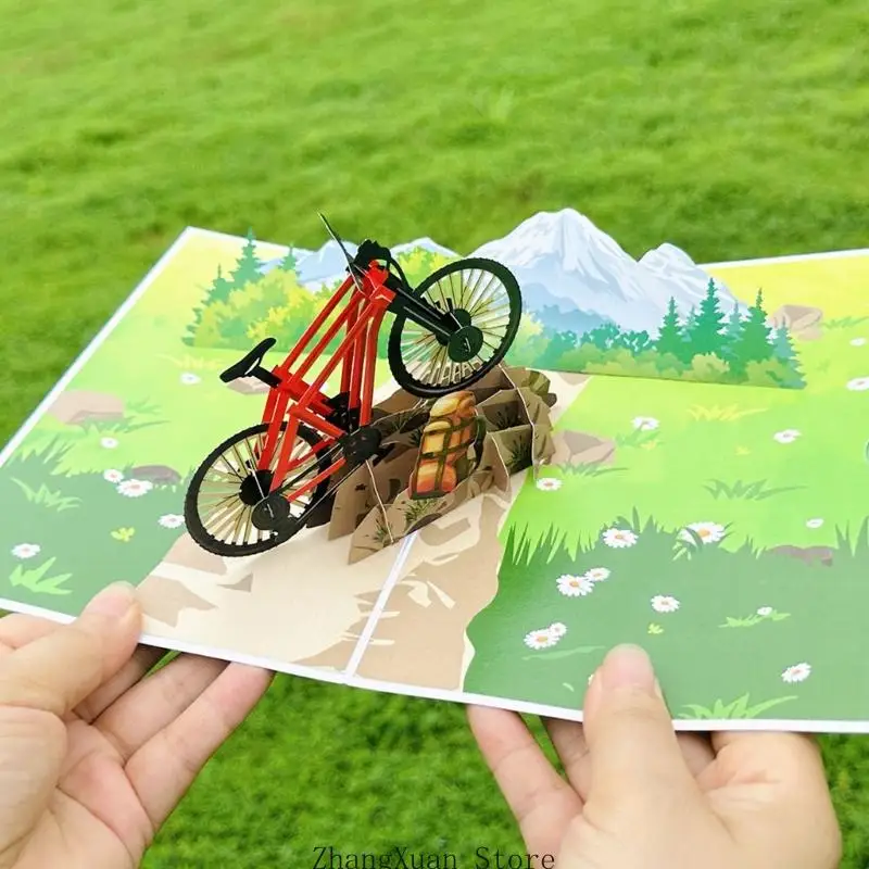 3D-Mountainbike-Grußkarten-Set für Nachrichten und Geschenke, 3XUF – Detail 9