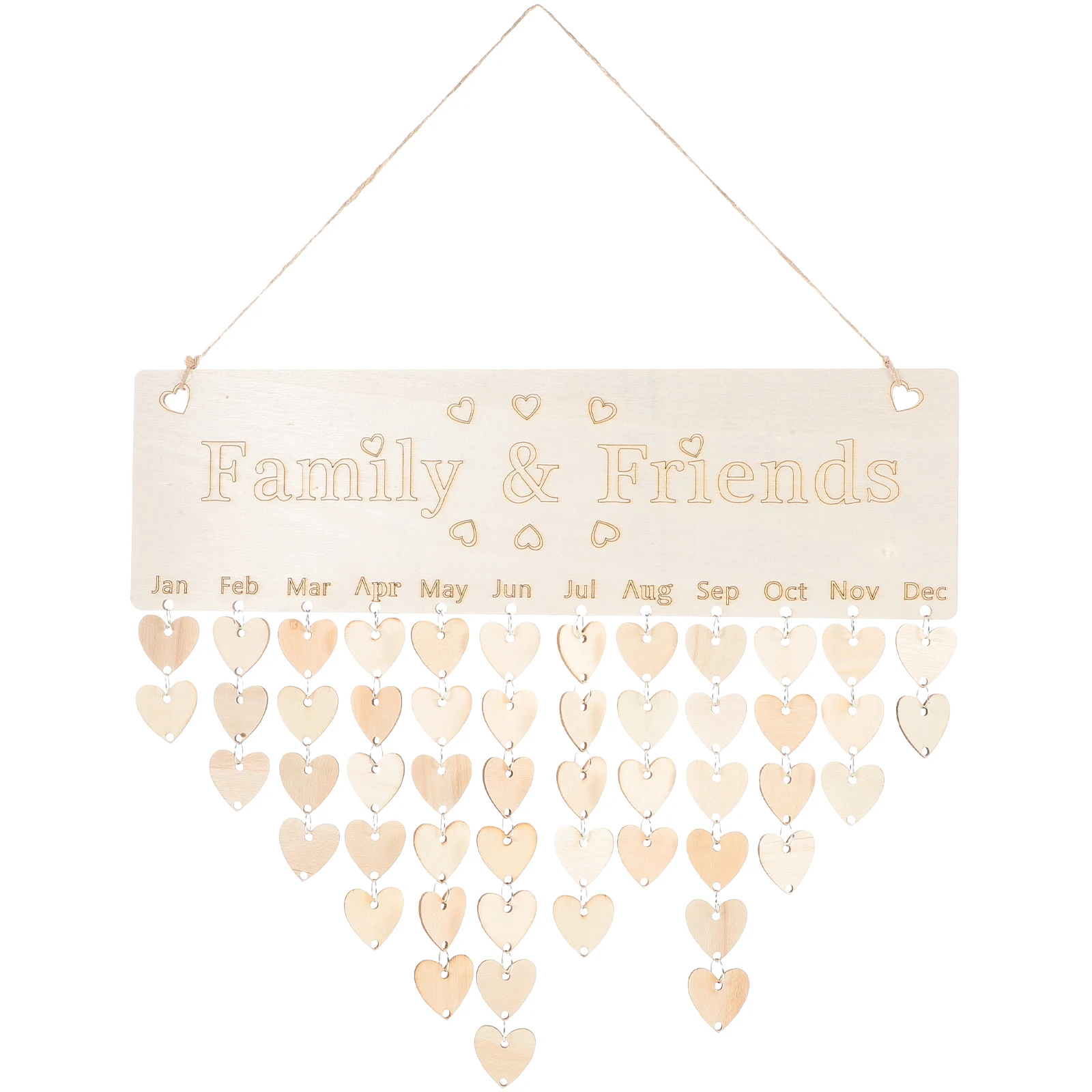 

Wooden Calendar Hanging Board Family Wall Decor Rustic Gifts DIY Plaque Tags Birthday Tracker Room Accessories Christmas Home