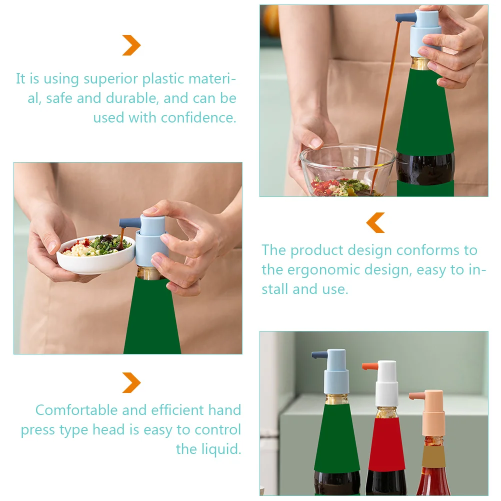 

2 Sets Oyster Sauce Pressed Mouth Ketchup Pump Replacement Bottle Squeezer Nozzle Seasoning Plastic Upgrade Top
