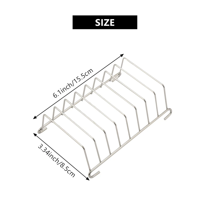 2 Pcs Toast Bread Rack Holder 8 Slice Holes Tool Cooling Grid Bread Rack Rectangle Air Fryer Accessories Organizer