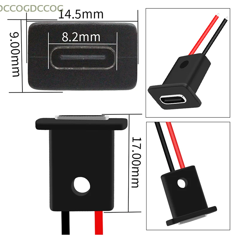 

Waterproof Power Socket With Cable Connector Type-C 2p Charging Socket Direct Compression Perforated