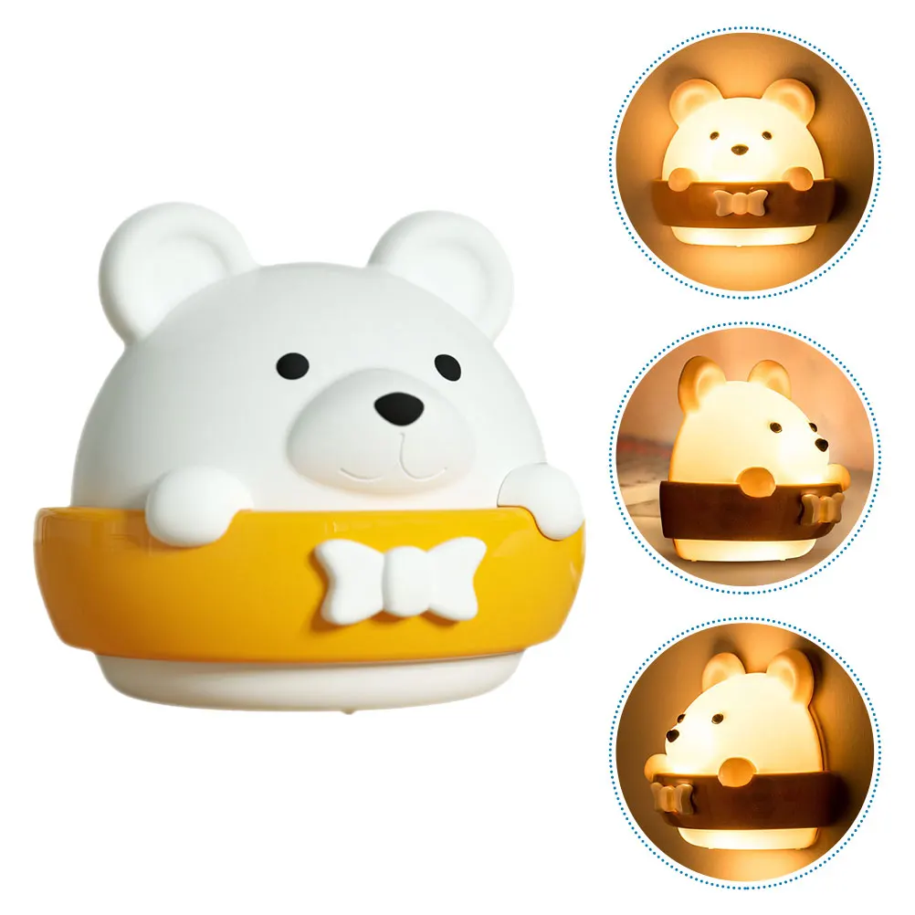 

Mini Bear Night Light LED Wall Lamp USB Rechargeable Remote Control Cute Bedroom Child Safe Brightness Portable Desk Bedside