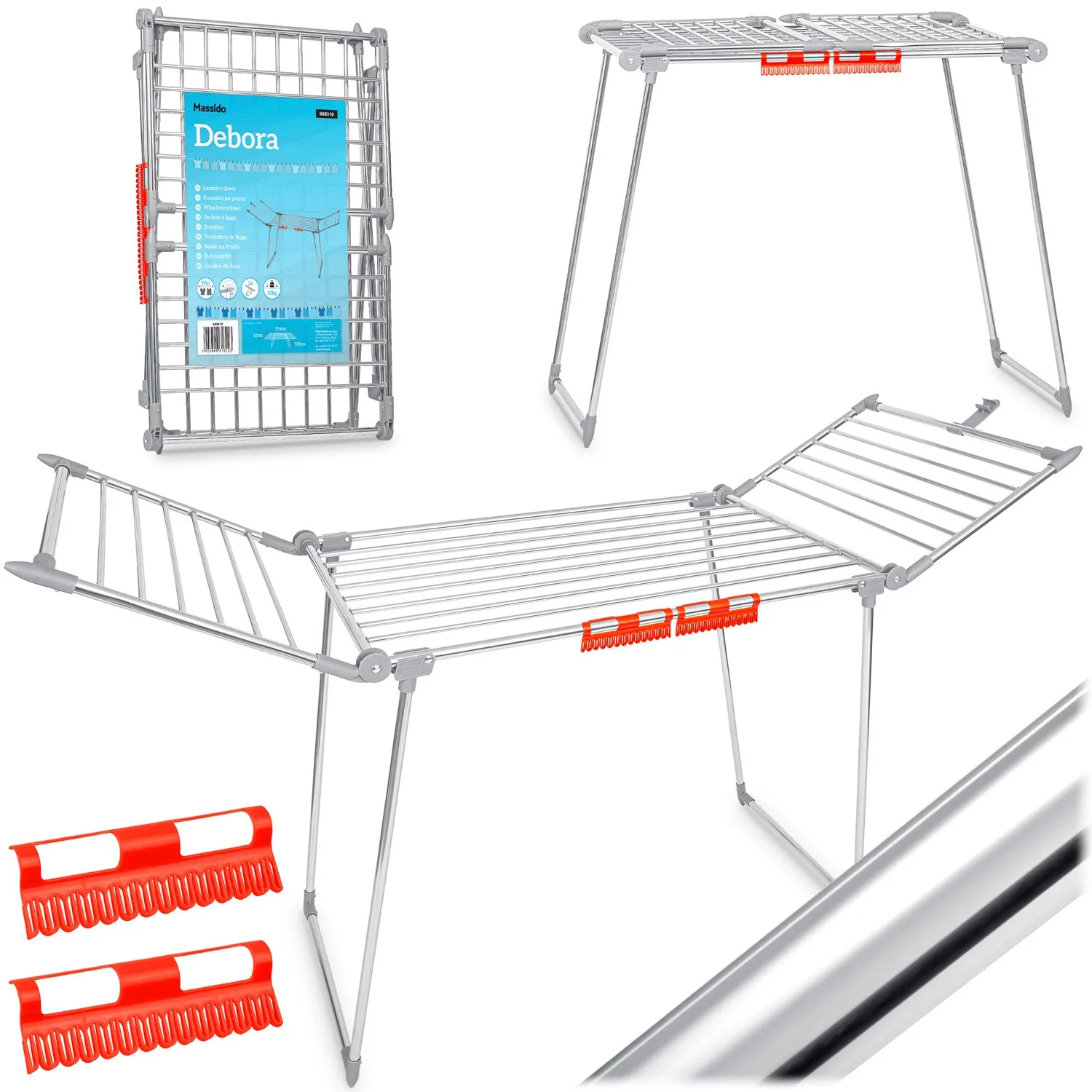 Stand-Up Wasdroger Debora Roestvrij Staal 19 Mb