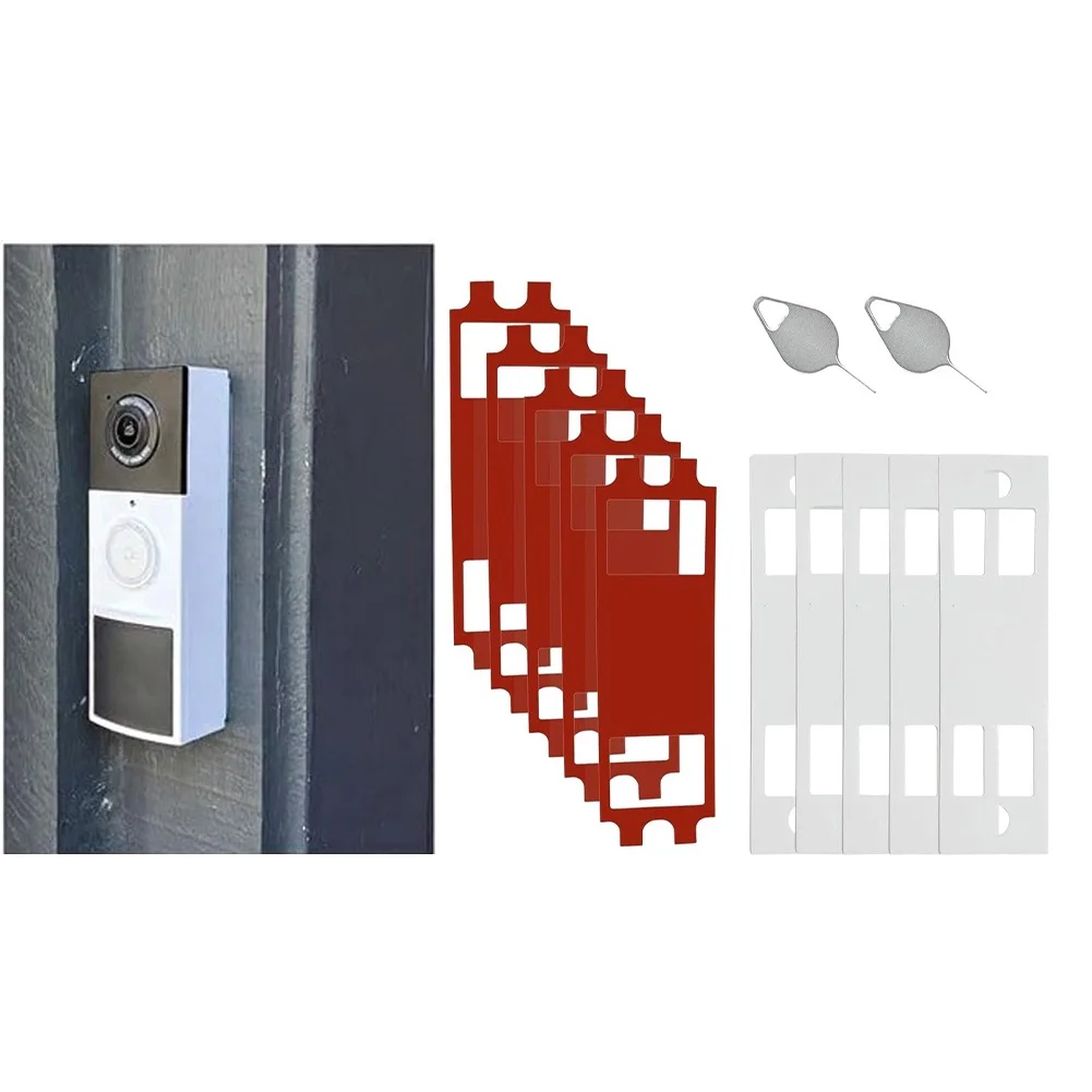 5Pcs Doorbell Adhesive- Mount Tape For Tapo TD21/ D210/ D235 Battery Video Doorbell Double Sided Stick- Tape And Doorbell Key
