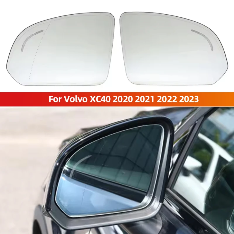 

Heated Auto Blind Spot Warning Side Mirror Glass For Volvo XC40 2020 2021 2022 2023 Left Right Wing Rearview BSM