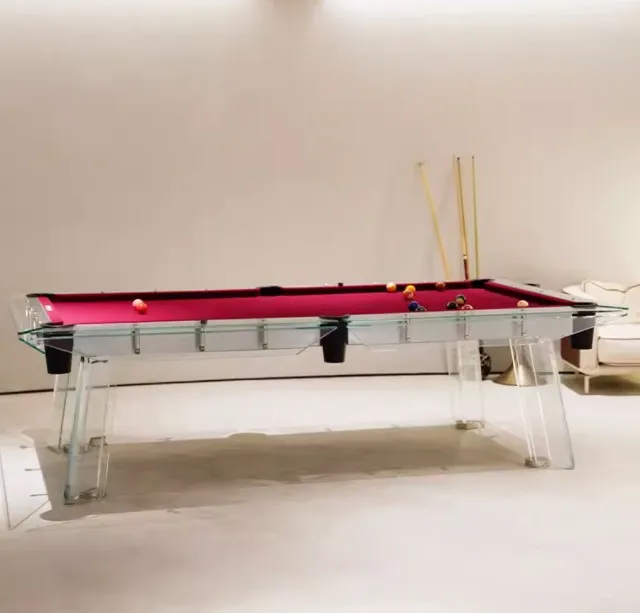 High end and high-quality indoor billiards table with glass billiards table