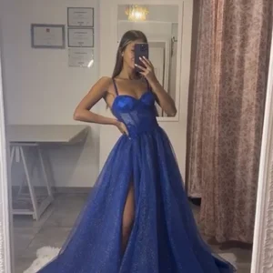 Royal Blue Jay-Gaped Prom, Ball Dress with Spaghetti Handles, Glitter Tulter Ball Dress, Princess Dress for Graduation Party 12 Main Sales Royal Blue Graduation Dress - №9