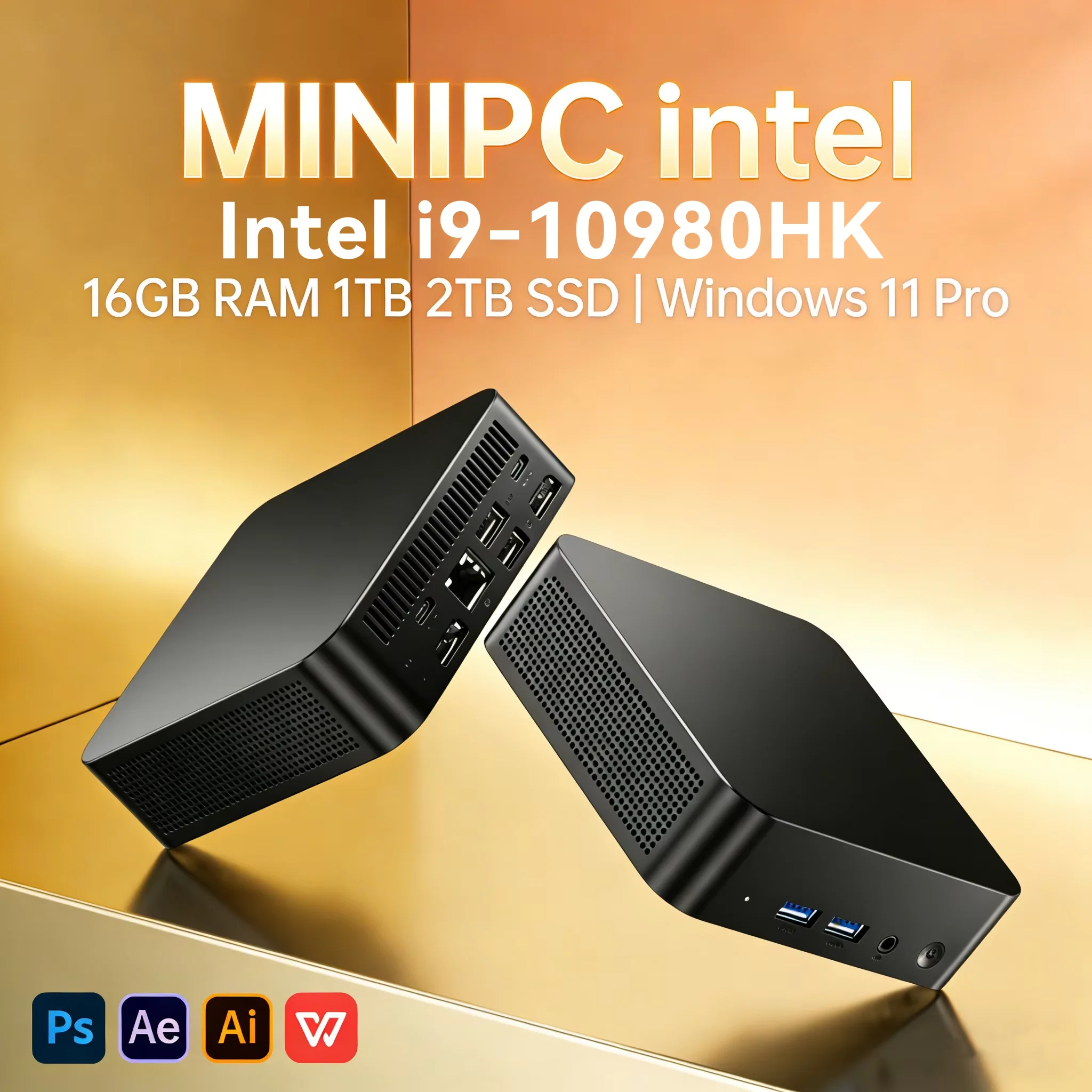 Mini PC 2026 New Intel i9-10980HK16GB RAM 1TB SSD WiFi6 USB3.0 Portable Desktop PC for Office Gaming