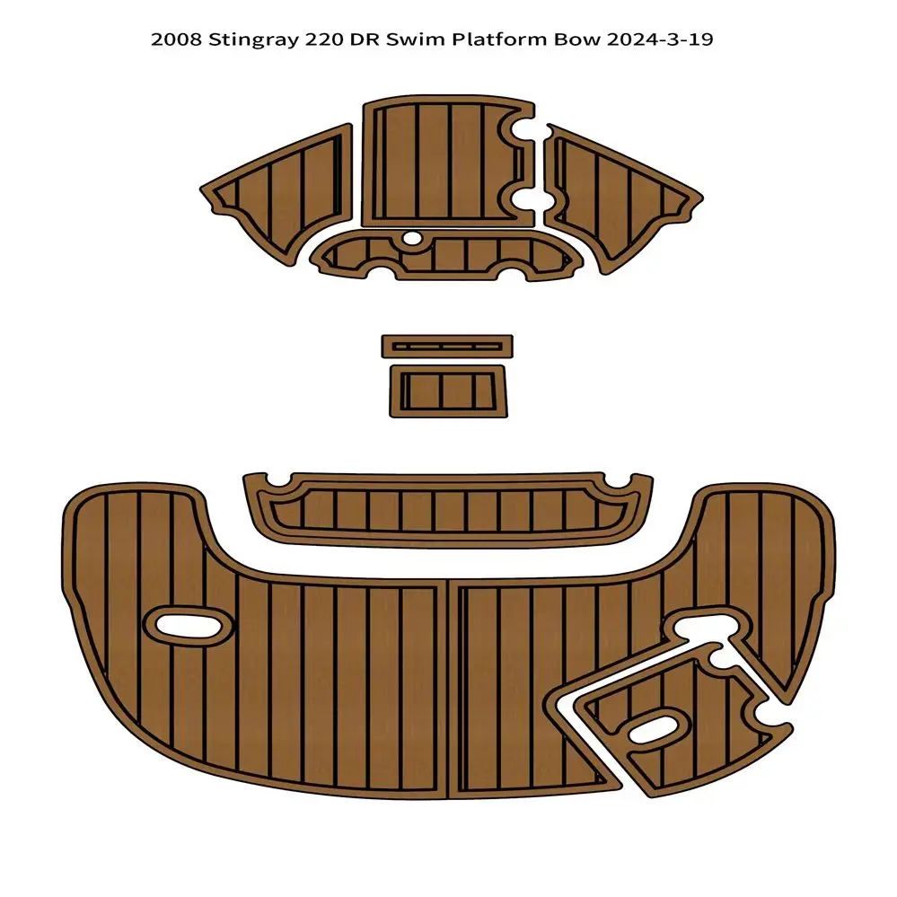 

2008 Stingray 220 DR Swim Platform Bow Pad Boat EVA Foam Faux Teak Deck Floor Mat SeaDek Gatorstep Style Self Adhesive xgn12s