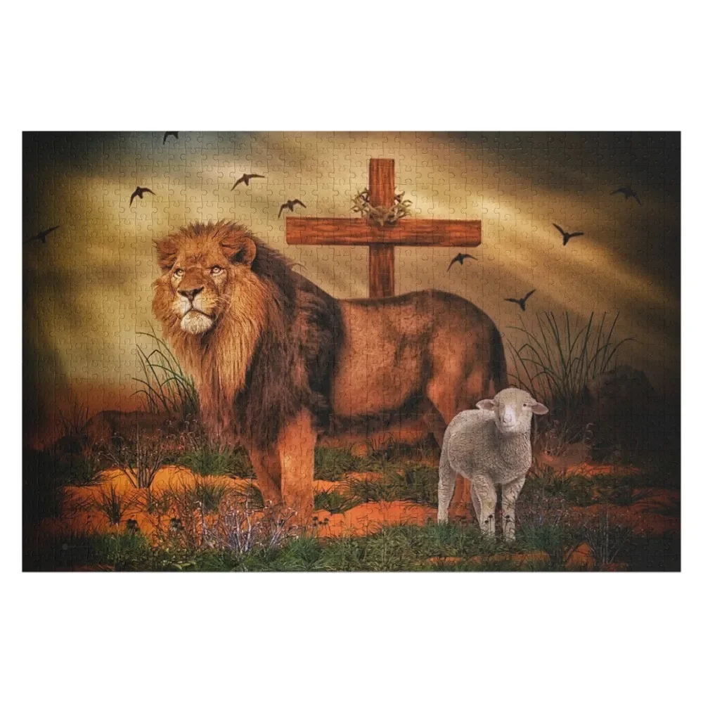 

The Lion And The Lamb Jigsaw Puzzle For Children Personalized Child Gift Personalised Puzzle