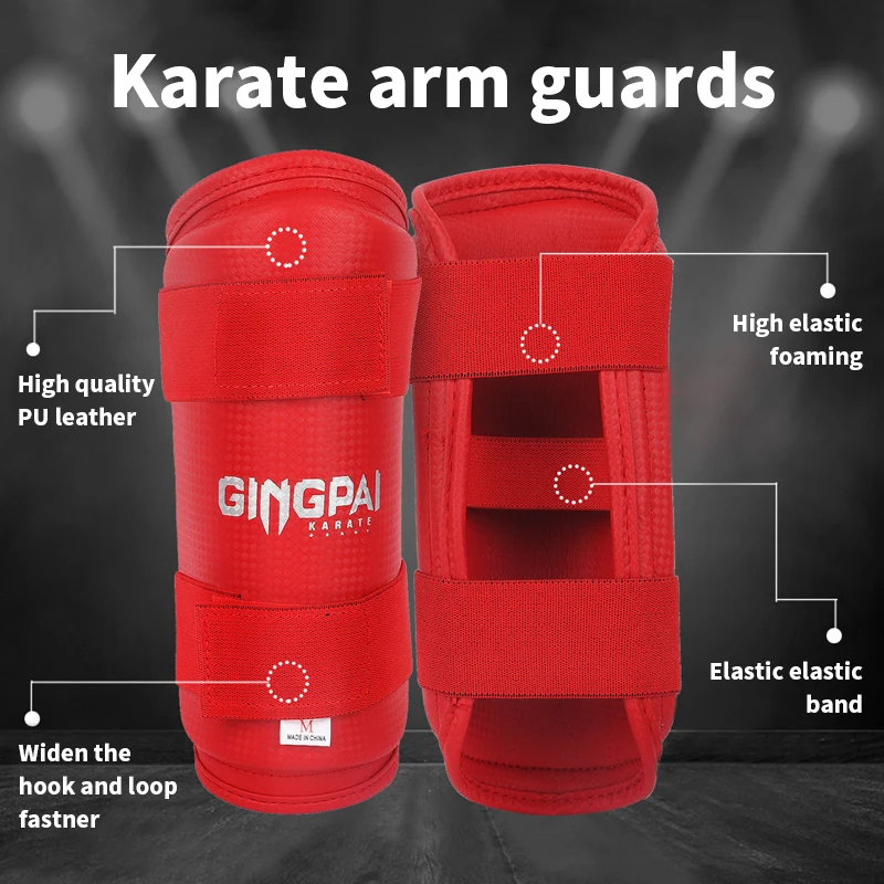 GINGPAI Karate protective gear, thickened and shaped arm guard, Karate adult and children's competition training equipment