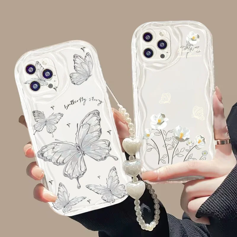 Чехол для телефона с цветочной цепочкой для VIVO V50 Lite V40 V30E V30 V29E V27 V27E V25 V23E V23 V15 V20 Pro V21E Y9S Y100 5G Роскошный корпус Чехол для телефона с цветочной цепочкой для VIVO V50 Lite V40 V30E V30 V29E V27 V27E V25 V23E V23 V15 V20 Pro V21E Y9S Y100 5G Роскошный корпус