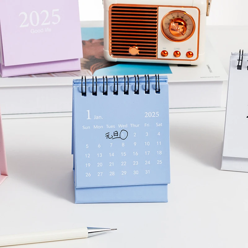 Kalender meja 2025 tahunan bulanan waktu perencanaan harian organizer jadwal untuk melakukan daftar kalender buku Memo Pad