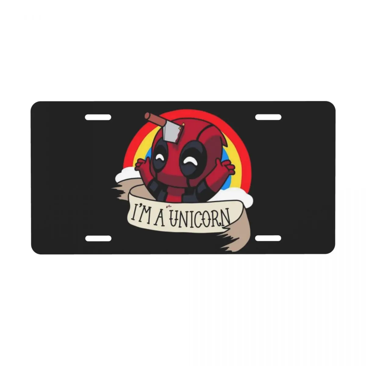 

Deadpool Manga License Plate Cover Vanity Tag Decorative Car Front License Plate 12x6 Inch